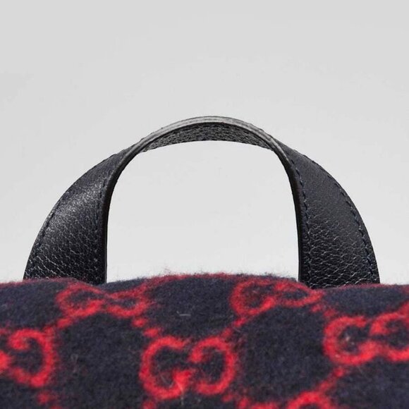 Gucci Red/Blue Wool GG Backpack Bag - Picture 6 of 12